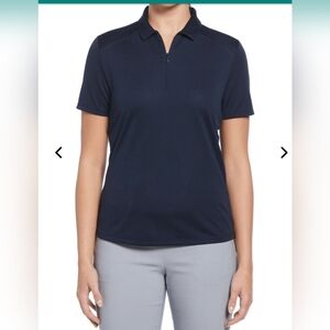 PGA Tour Women's Dark Blue Short Sleeve Polo Size L
